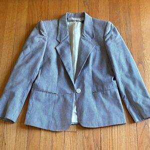 vintage navy and white summer blazer